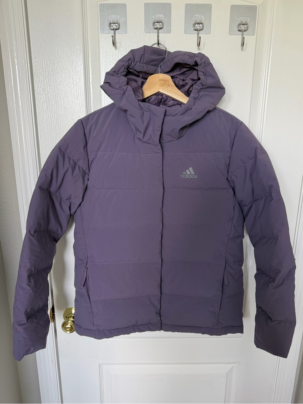 adidas Quilted Down Jacket in Dusty Lavender